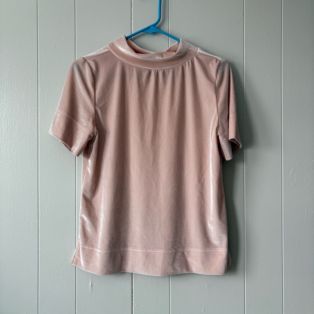 Anthropologie Krisha Velvet Mock Neck Top